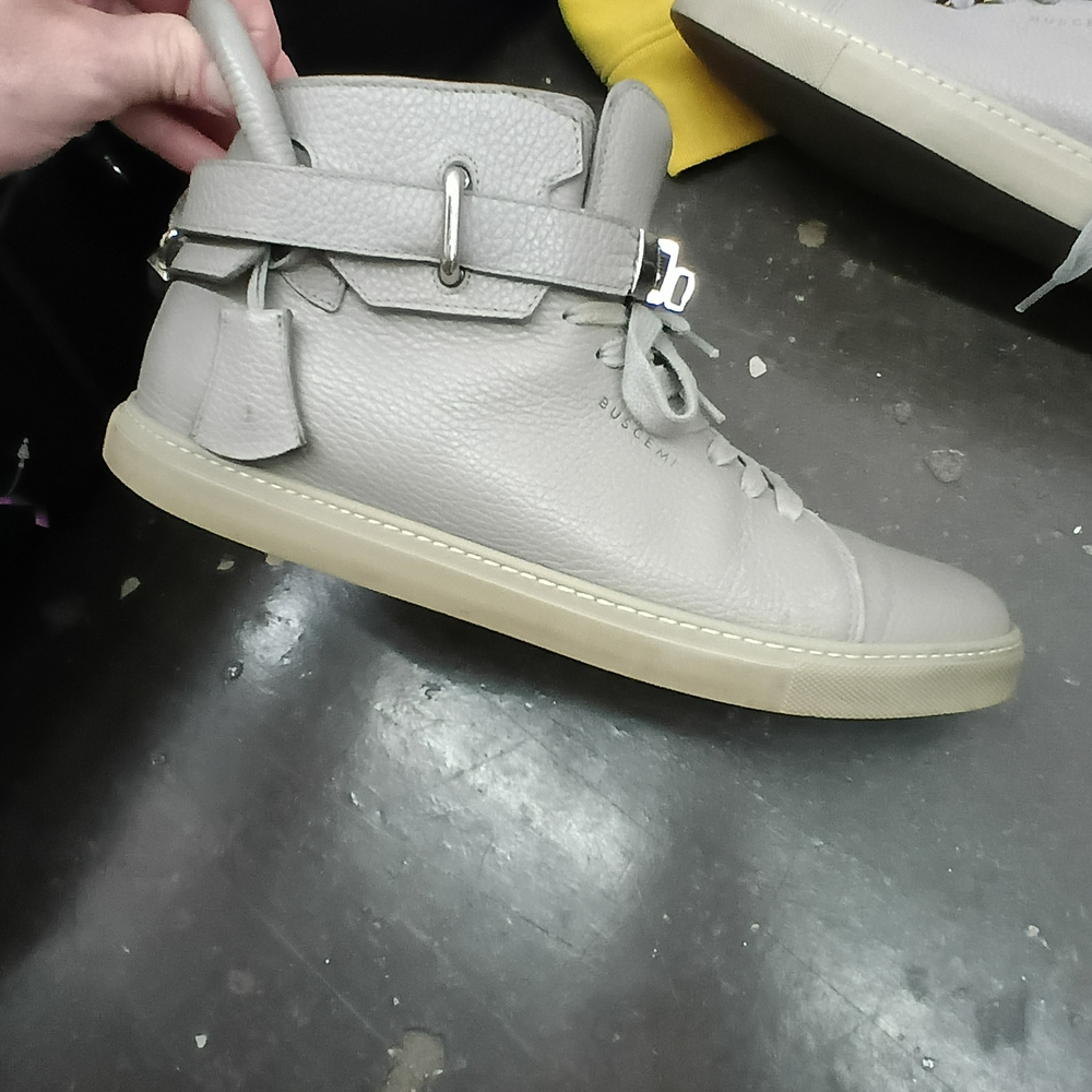 Buscemi Light Gray High-Top Sneakers